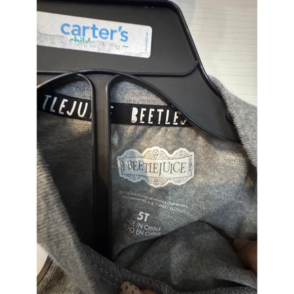 Carters Beetlejuice 3 Piece‎ Set Girls Top Pants Tutu Halloween Costume Size 5T - Picture 2 of 8